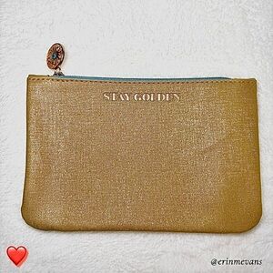 Free with $15 Purchase Ipsy Cosmetic Bag Stay Golden July 2021 Gold Turquoise